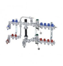 Узлы смесительно-распределительные для радиаторного и напольного отопления Рег. узел для сист. нап. отопл. коллект. 1, 9 отв.   выс. t конт. на 2  отв. М24х19 FK 3483 C10902