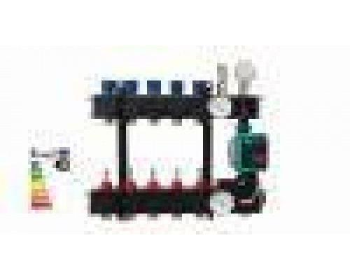 Группы коллекторные Коллекторная группа композитная  с расходомером и насосом, 1/2 - 6 x 3/4 HE UFH-0405CDP06