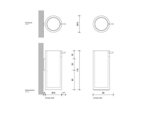 Decor Walther Stone SSP Дозатор для мыла, настольный, цвет: белый / сталь матовая. 0972355 Decor Walther Stone SSP Дозатор для мыла, настольный, цвет: белый / сталь матовая. 0972355