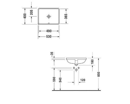 Duravit Starck 3 Раковина 49x36.5см., без отв., цвет: белый. 0305490000 Duravit Starck 3 Раковина 49x36.5см., без отв., цвет: белый. 0305490000