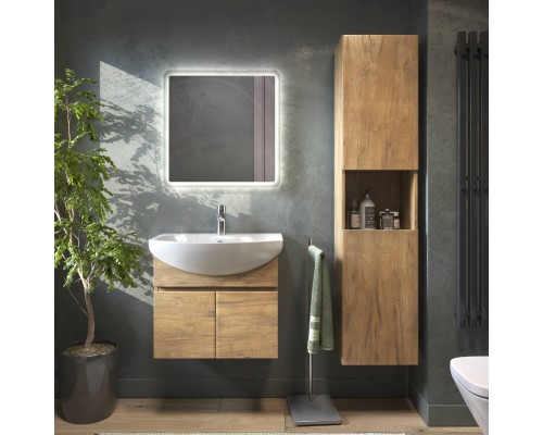 Мебель для ванной комнаты Vigo Wing 60, подвесная, дуб золотой, раковина Балтика 60