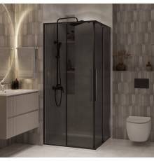 Душевой уголок Niagara Nova NG-2824-34BLACK 100x100, профиль черный матовый, стекло тонированное