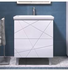 Тумба с раковиной Vigo Geometry 70 напольная, белая, раковина Como 60