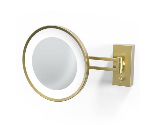 Decor Walther BS 36 LED Косметическое зеркало 22см, подвесное, увел. 3x, подсветка LED, цвет: золото матовое. 0122182