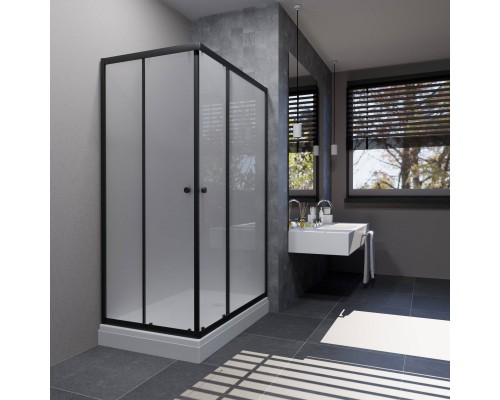 Душевой уголок ARAGUT Бетта Щ0000067940 120х80 см, с поддоном, профиль черный, матовое стекло