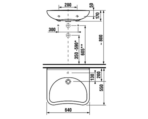 Roca Access Раковина подвесная 64х55см, с 1 отв., для людей с ограниченными возможностями, цвет: белый. Z.RU93.0.765.9
