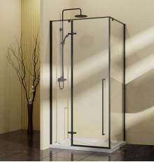 Душевой уголок Vincea Slim-N VSR-5SN1010CLB 100х100, профиль черный, стекло прозрачное