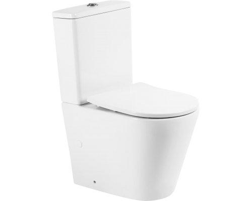 Унитаз-компакт BelBagno Flay-r BB2149CPR безободковый, крышка BB2031SC с микролифтом, бачок BB2149T