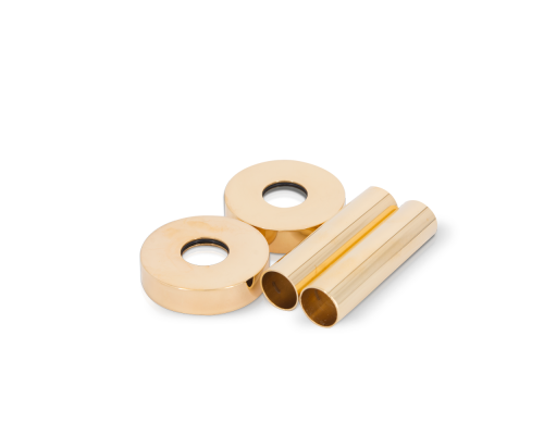 Маскировочный комплект SR Rubinetterie для труб с круглыми отражателями, L70xØ10-12-14-15-16, золото 0491-1000D070