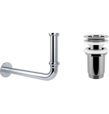 Сифон для раковины Wellsee Drainage System 182101004 с выпуском с переливом, хром