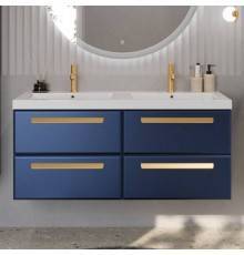 Тумба с раковиной Cezares Eco 120 4 ящика, ручки сатиновое золото, sapfiro