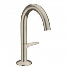 Axor One Смеситель для раковины Sel 140, на 1 отв., с донным клапаном Push-Open, цвет: шлифованный никель. 48010820