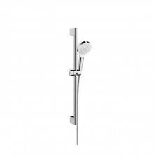 Hansgrohe Crometta Vario Unica Душевой набор: штанга 650mm, ручной душ, 1jet (Rain), EcoSmart, шланг, цвет: белый/хром. 26535400