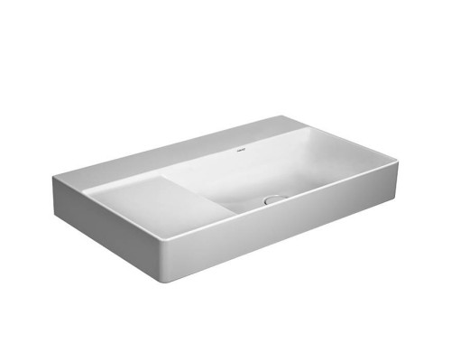 Duravit DuraSquare Раковина подвесная 80х47см, Dx, с отметками на 2 отв., без перелива, с покрытием WonderGliss, цвет: белый. 23498000401