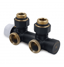 Узел нижнего подключения Primoclima Armature термостатический угловой 1/2 х3/4 черный (правый) PCS3412MB