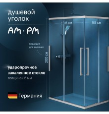 Душевой уголок AM.PM Func W84G-403-12090-MТ 120х90 см, профиль хром матовый