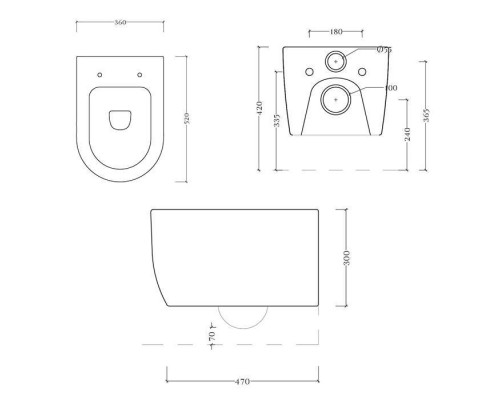 Artceram A16 Унитаз 36х52см., подвесной, безободковый, saniglaze, цвет: белый . ASV006 01 00