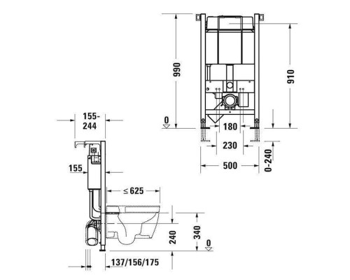 Duravit DuraSystem Рама для установки подвесного унитаза Standard 99x50x15.5 см. WD1018000000 Duravit DuraSystem Рама для установки подвесного унитаза Standard 99x50x15.5 см. WD1018000000