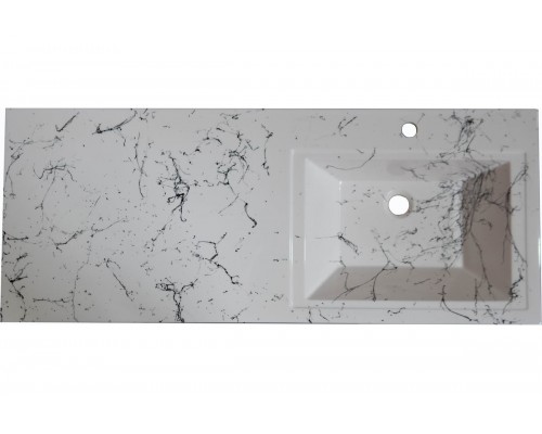 Раковина над стиральной машиной Stella Polar Мадлен 130 правая, белый мрамор