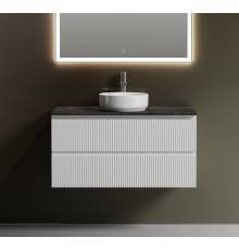 Тумба с раковиной Sancos Snob T 100 см, bianco, столешница черный мрамор, раковина CN6005