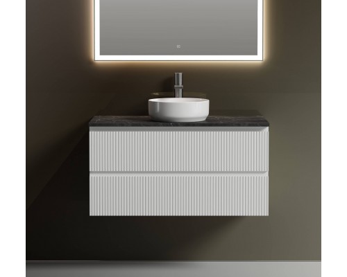 Тумба с раковиной Sancos Snob T 100 см, bianco, столешница черный мрамор, раковина CN6005 Тумба с раковиной Sancos Snob T 100 см, bianco, столешница черный мрамор, раковина CN6005