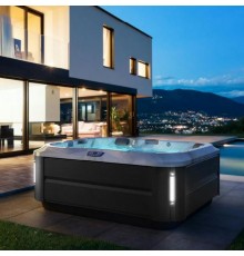 Jacuzzi J335 Минибассейн 214х214х94см, ClearRay PRO3TECT + Ozone, подсветка, аудио, нагрев 3kw, панель Smoked Ebony, цвет акрила: Platinum. ZP12ZY0EW40