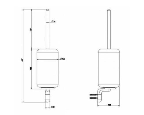 Gessi Goccia Ершик для унитаза подвесной, цвет: черный. 38020#099