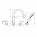 Hansgrohe Vernis Blend Смеситель на край ванны, на 4 отв, цвет: хром . 71456000