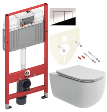 Комплект Унитаз подвесной Ceramicanova Noel CN3013 + Инсталляция TECE Now 9400412 4 в 1 с кнопкой смыва