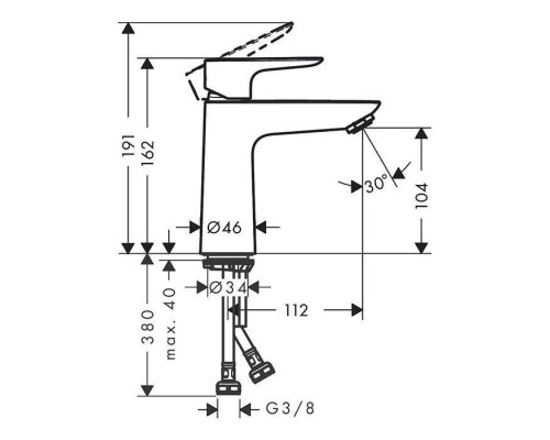 Hansgrohe Talis E Смеситель для раковины, на 1 отв., излив 11.2см, h10.4см, цвет: белый матовый nbsp; nbsp;. 71712700 Hansgrohe Talis E Смеситель для раковины, на 1 отв., излив 11.2см, h10.4см, цвет: белый матовый nbsp; nbsp;. 71712700