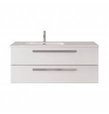 Тумба под раковину Cezares Eco Cer-N 120 L, bianco lucido, ручки серые