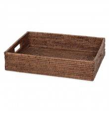 Decor Walther Basket TRAY Лоток-поднос 34х45х10см., настольный, цвет: ротанг темный. 0939692