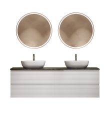 Мебель для ванной комнаты Sancos Folk 160, bianco, столешница черный мрамор TT160A1X, раковина CN6009