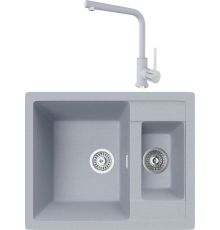 Комплект Мойка кухонная TopZero Madonna 615.500 15-49 Titan + Смеситель Donald titan 49