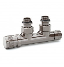 Узел нижнего подключения SR Rubinetterie угловой 1/2 х3/4 Е Никель матовый (левый) 0683-1500NSE0