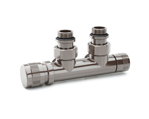 Узел нижнего подключения SR Rubinetterie угловой 1/2 х3/4 Е Никель матовый (левый) 0683-1500NSE0