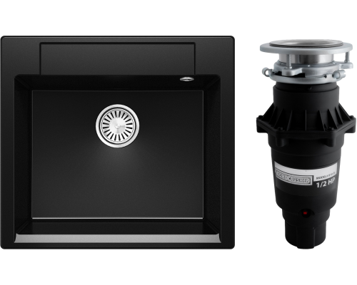 Комплект Мойка Polygran Argo 560 космос + Измельчитель Bone Crusher BC 810-SL Slim Line