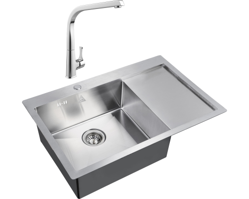 Комплект Мойка кухонная Steel Hammer SH 7851-L сталь + Смеситель MEGA Mega MG-SUN03
