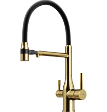 Смеситель для кухни Sancos Garda SC4009BG с гибким изливом, брашированное золото