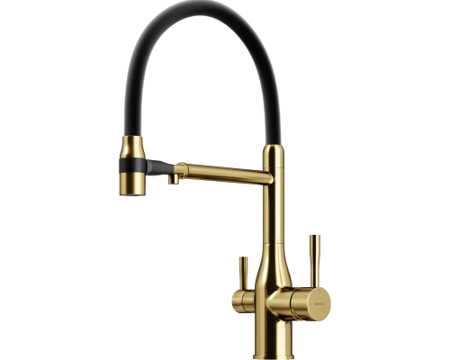 Смеситель для кухни Sancos Garda SC4009BG с гибким изливом, брашированное золото Смеситель для кухни Sancos Garda SC4009BG с гибким изливом, брашированное золото