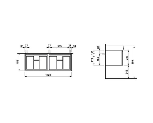 Laufen Pro Тумба с раковиной 122x45x39см., подвесная, 2 выдв ящика, цвет: белый матовый. 8.1496.7.000.104.1, 4.8308.2.095.463.1 Laufen Pro Тумба с раковиной 122x45x39см., подвесная, 2 выдв ящика, цвет: белый матовый. 8.1496.7.000.104.1, 4.8308.2.095.463.1