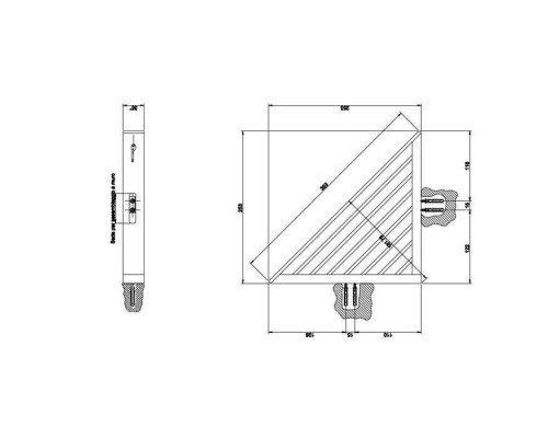 Gessi Rettangolo Полочка-решетка, угловая для ванны или душа, подвесная, цвет: черный. 20861#099