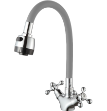 Смеситель для кухни D-lin D153810-2T с гибким изливом, серый