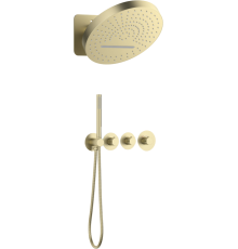 Душевой комплект Timo Saona SX-2329/17SM С ВНУТРЕННЕЙ ЧАСТЬЮ, с термостатом, матовое золото
