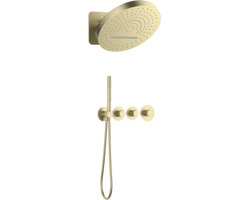 Душевой комплект Timo Saona SX-2329/17SM С ВНУТРЕННЕЙ ЧАСТЬЮ, с термостатом, матовое золото