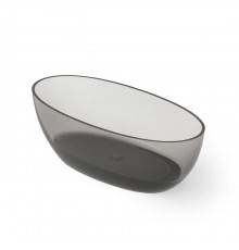 Dea Design Nature Ванна 170х80х55см., отдельностоящая, Glasstek, прозрачная смола, цвет: Smoky Black R4. DD8647 1700 R4