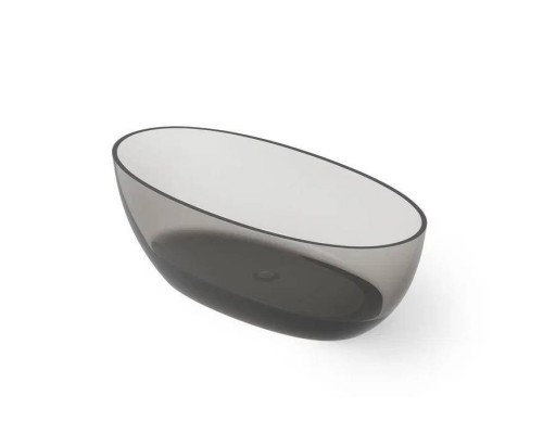 Dea Design Nature Ванна 170х80х55см., отдельностоящая, Glasstek, прозрачная смола, цвет: Smoky Black R4. DD8647 1700 R4 Dea Design Nature Ванна 170х80х55см., отдельностоящая, Glasstek, прозрачная смола, цвет: Smoky Black R4. DD8647 1700 R4