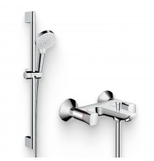 Душевой комплект Смеситель Hansgrohe Logis 71243000 + Гарнитур Crometta Vario 650 26532400