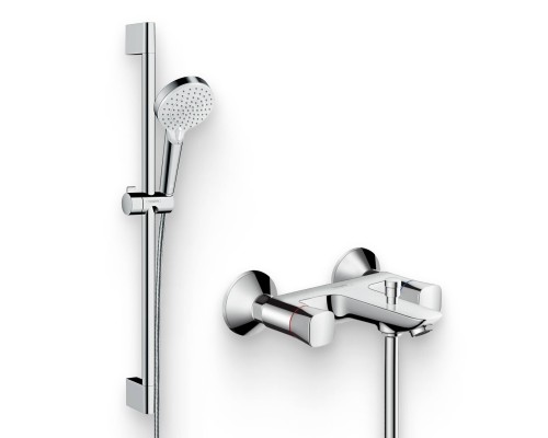 Душевой комплект Смеситель Hansgrohe Logis 71243000 + Гарнитур Crometta Vario 650 26532400