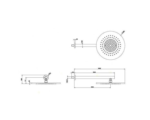 Gessi Shower316 Душевая головка шарнирная для настенногокрепления на 1/2 с защитой от известкового налёта, Oslash;350, цвет: шлифованная сталь. 54148#239